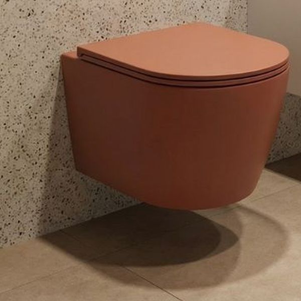 Uptrend Amaro miska WC z deską wolnoopadającą wisząca bez kołnierza ze spłukiwaniem wirowym czerwony mat TR2217R-U30