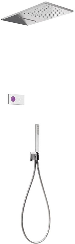 Tres Shower Technology zestaw prysznicowy podtynkowy termostatyczny z deszczownicą chrom/biały 092.863.08