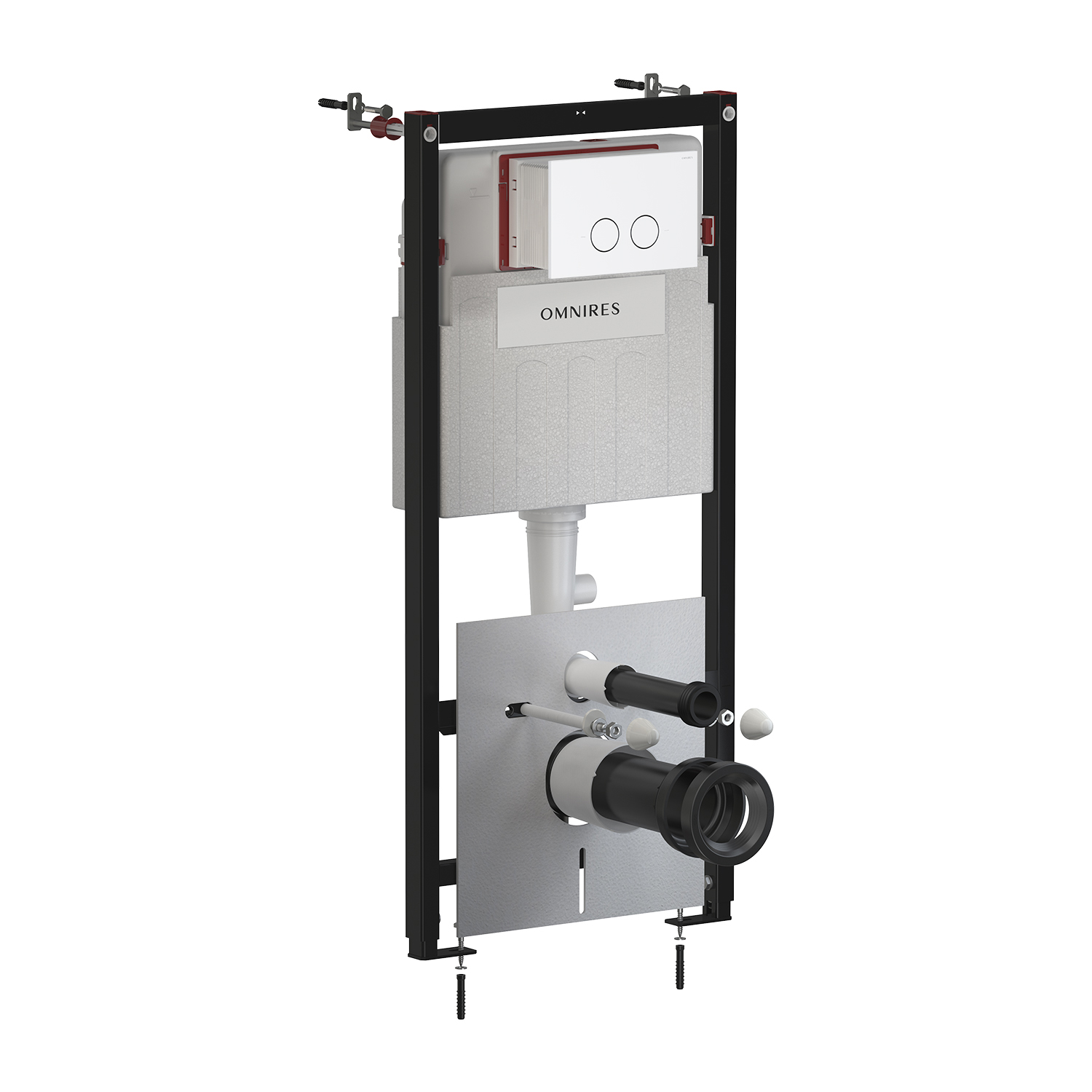 Omnires Eco Flush Set stelaż podtynkowy z przyciskiem spłukującym do miski WC wiszącej STFWCECO1R45-RWM