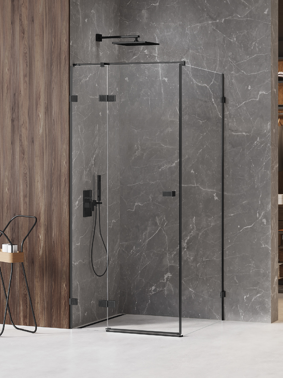 New Trendy Avexa Black XR kabina prysznicowa 100x80 cm prostokątna lewa czarny mat/szkło przezroczyste EXK-6862