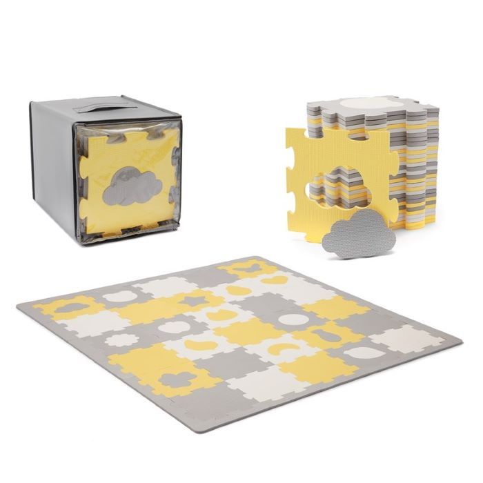 Kinderkraft - Mata piankowa puzzle 3D LUNO SHAPES-Yellow