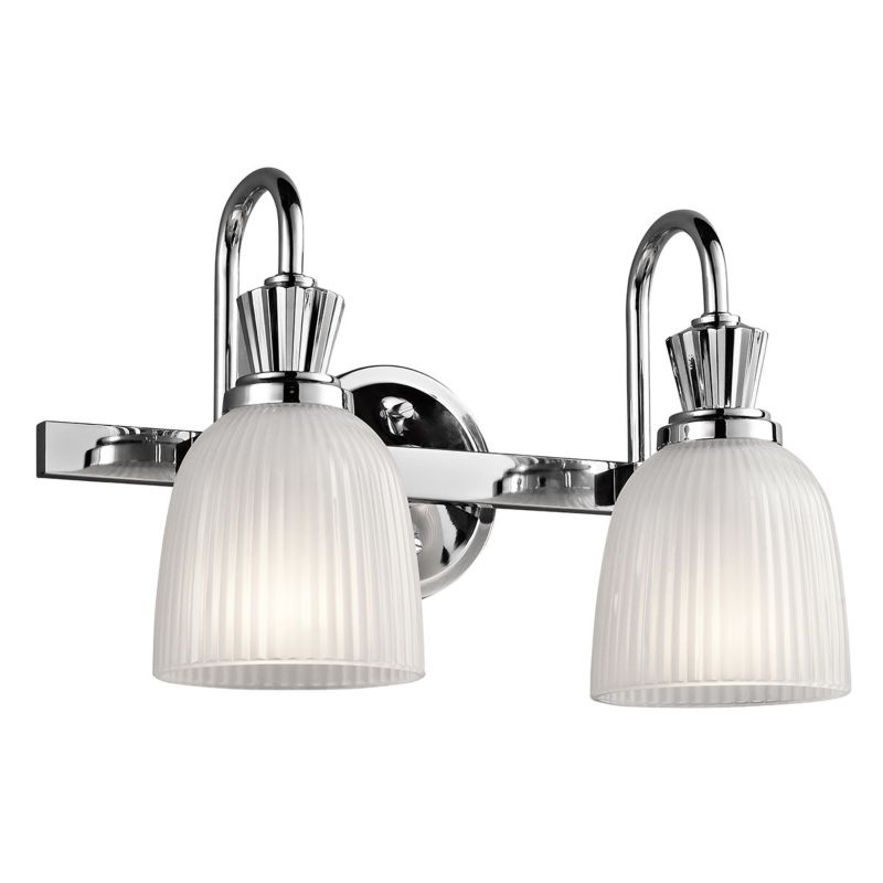 Kinkiet ścienny Kichler Cora polerowany chrom do łazienki 2 x G9 x 3W IP44 wym: 24,1 x 40,6 x 18,6 cm - 1 szt.