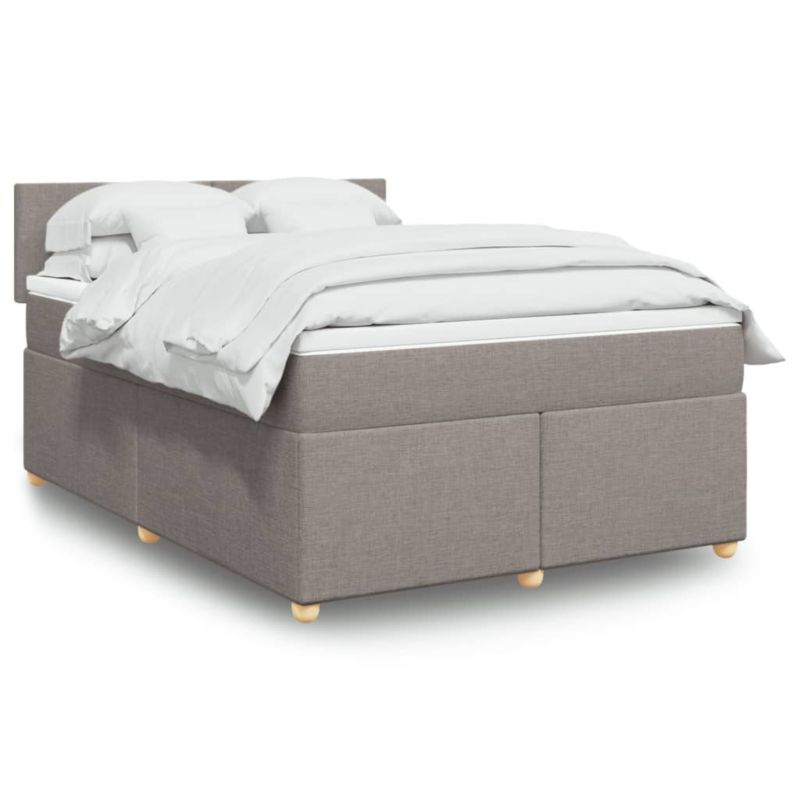 Łóżko z materacem WaszeMeble 160x200 cm Taupe tkanina z LED WM-3289028 1 szt.