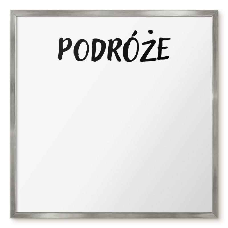 Tablica Magnetyczna Wielofunkcyjna Ścienna Tulup 50x50 cm Podróże - Srebrna rama Do salonu, sypialni 1 szt.