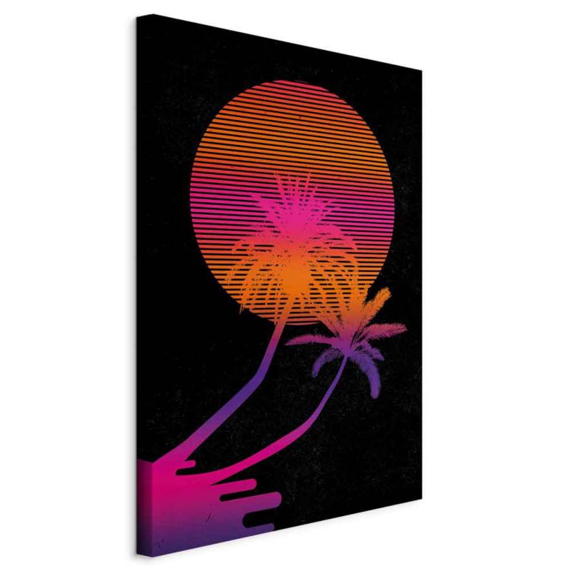 Obraz Artgeist Palma o wschodzie 80 x 120 cm płótno włoskie 1 szt
