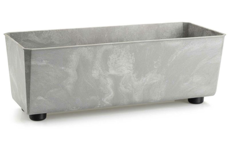 Skrzynka na kwiaty Salvia HowHomely szary beton prostokątna 37,4x16,8xh13,7 cm 1 szt.