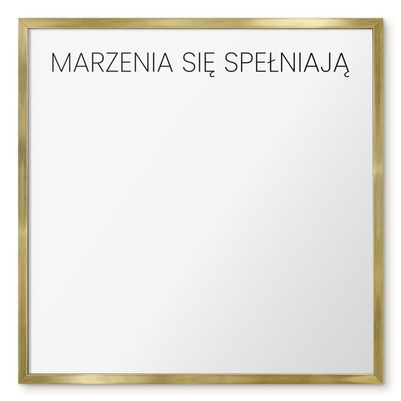 Tablica Magnetyczna Tulup 50x50 cm Marzenia się spełniają 3 - Złota rama Do salonu, sypialni 1 szt.