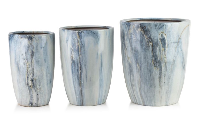 Osłonki ceramiczne MONDEX NEVA MARBLE 37x37x45,5 /30,5x30,5x42,5/24x24x40 niebieski 3 szt.