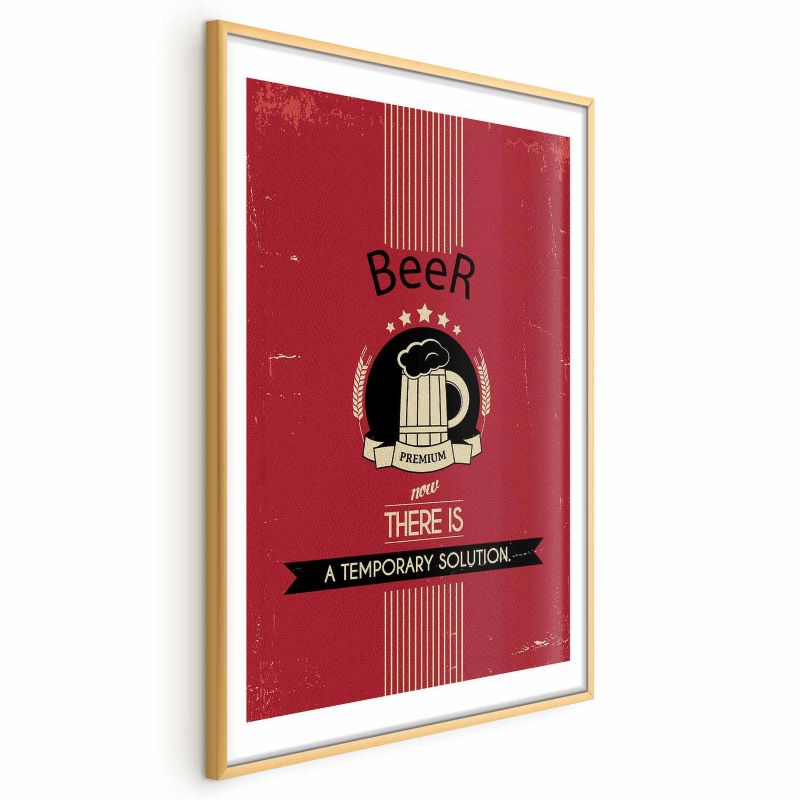 Plakat Artgeist Premium Beer 29,7x42 cm z ramą złotą 1 szt