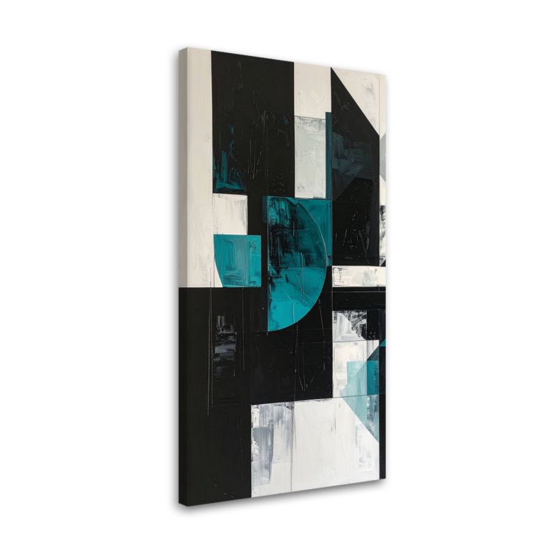 Obraz do salonu biura kuchni Feeby Geometryczne kształty turkusowy czarny 60x120cm 1szt