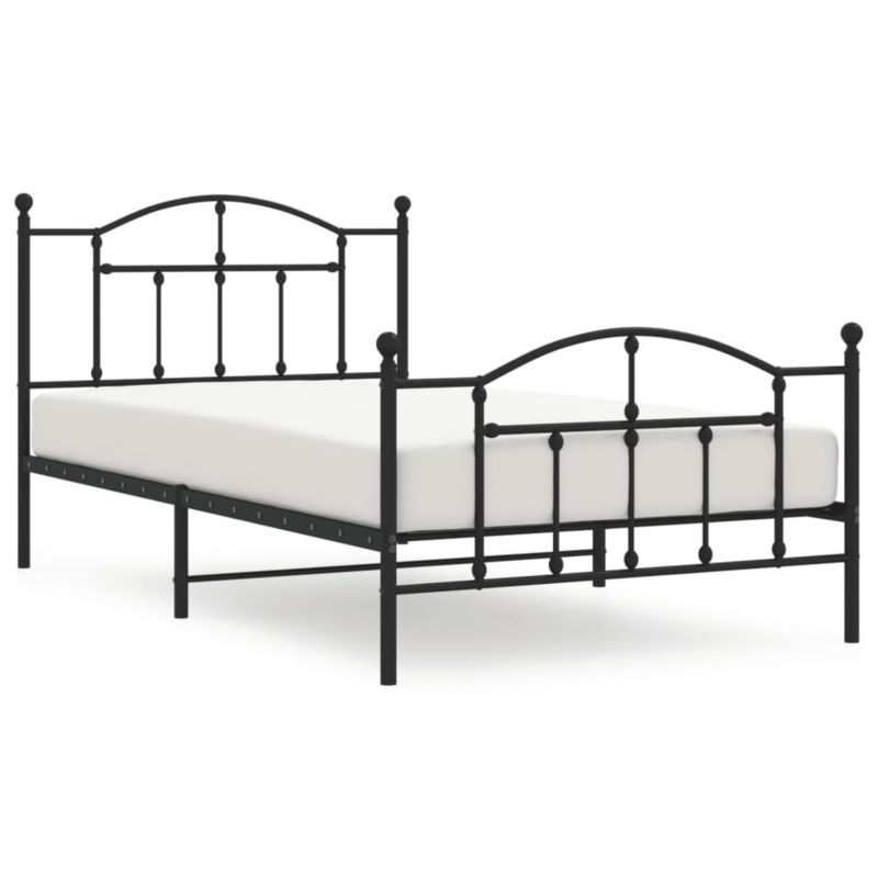 Łóżko metalowe WaszeMeble 107x203 cm z wezgłowiem czarne 1 szt.