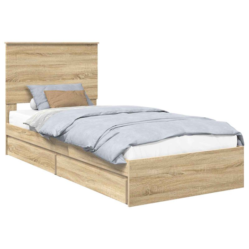 Łóżko WaszeMeble z Szufladami 90x190 cm Brązowe WM-3409589 1 szt.