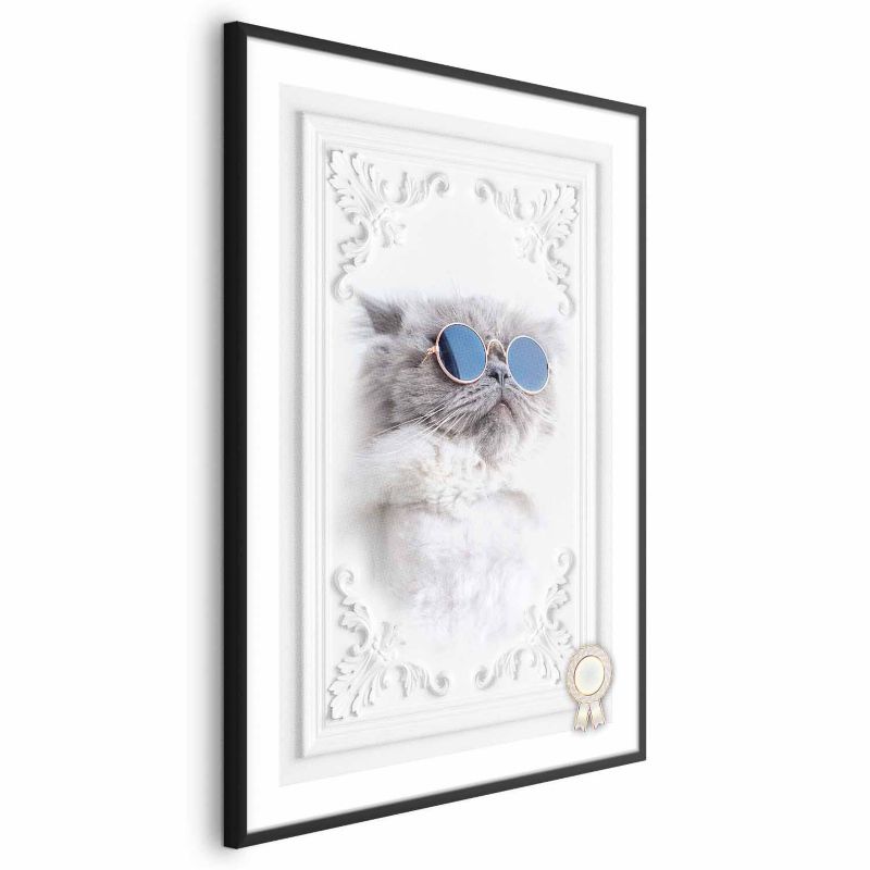 Plakat Artgeist Kot w okularach 40x60 cm z ramą czarną 1 szt