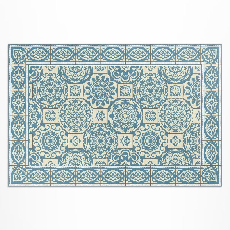 Dywan Winylowy Z Nadrukiem Wallfluent 150x225 cm Grecka geometria dekoracyjne kafelki 1 szt.