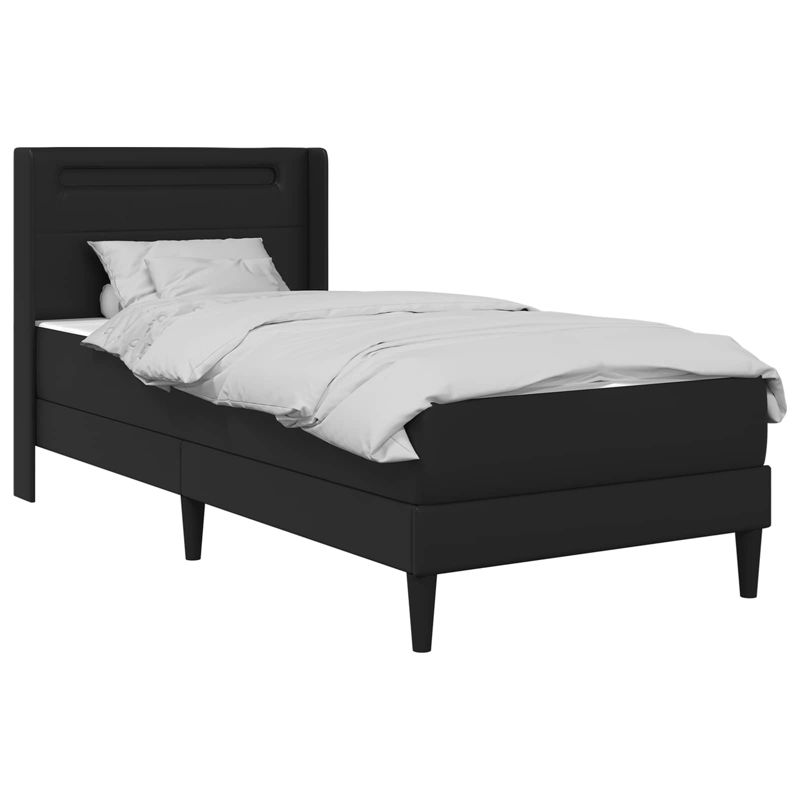 Łóżko Kontynentalne WaszeMeble z Materacem 80x200 cm Czarne WM-3414892 1 szt.