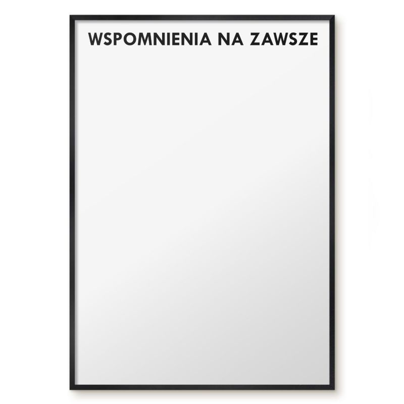 Tablica Magnetyczna Do Salonu Tulup 70x100 cm Wspomnienia na zawsze 2 - Czarna rama Do salonu, sypialni 1 szt.