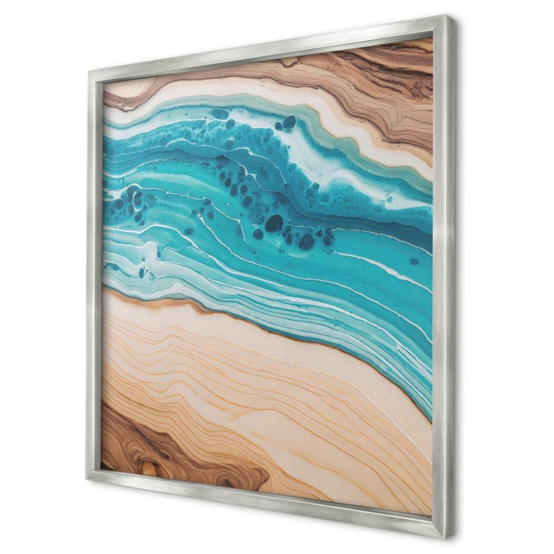 Tablica magnetyczna do salonu Wallfluent 50x50 Ziemskie warstwy w srebrnej ramie 1szt