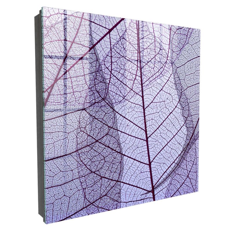 Skrzynka Na Klucze Szkło Hartowane Tulup 30x30 cm Struktura liścia - Czarna - Otwierana na prawo 1 szt.