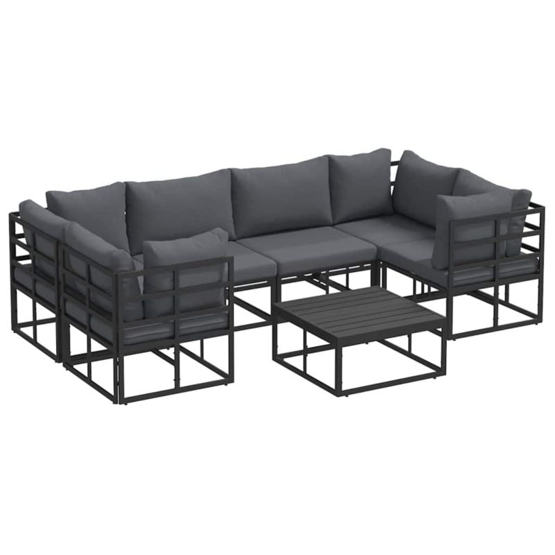 Zestaw mebli ogrodowych wypoczynkowy WaszeMeble 6-osobowy aluminium czarny z poduszkami WM-3378945 1 kpl