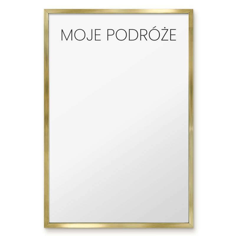 Tablica Na Magnesy Z Wakacji Tulup 40x60 cm Moje podróże 3 - Złota rama Do salonu, sypialni 1 szt.