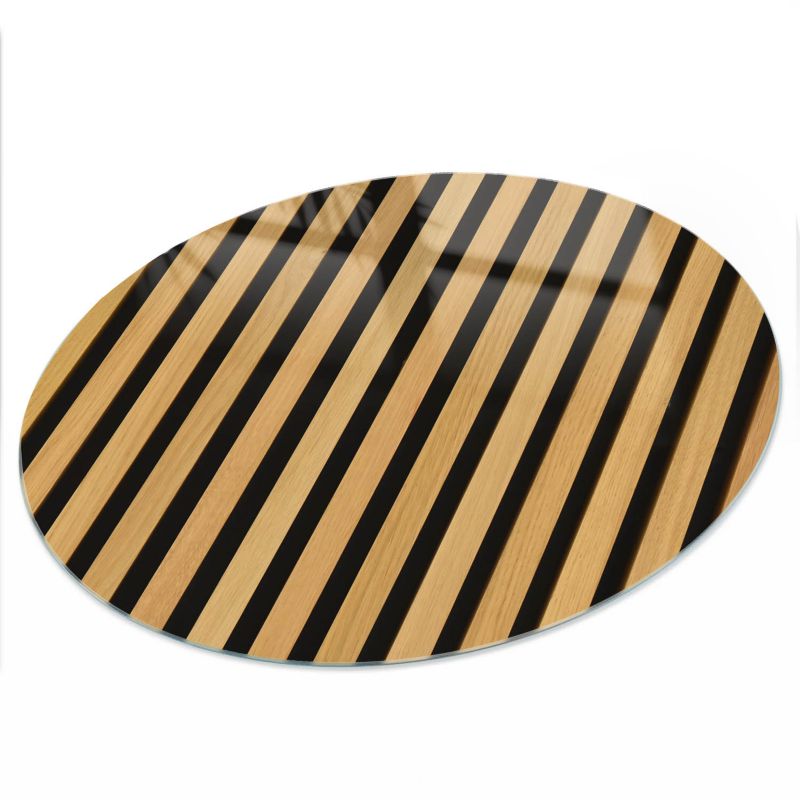 Blat Na Stolik ArtPrintCave fi60 cm Pionowe paski - Hartowany Blat Szklany Ochronny 1 szt.