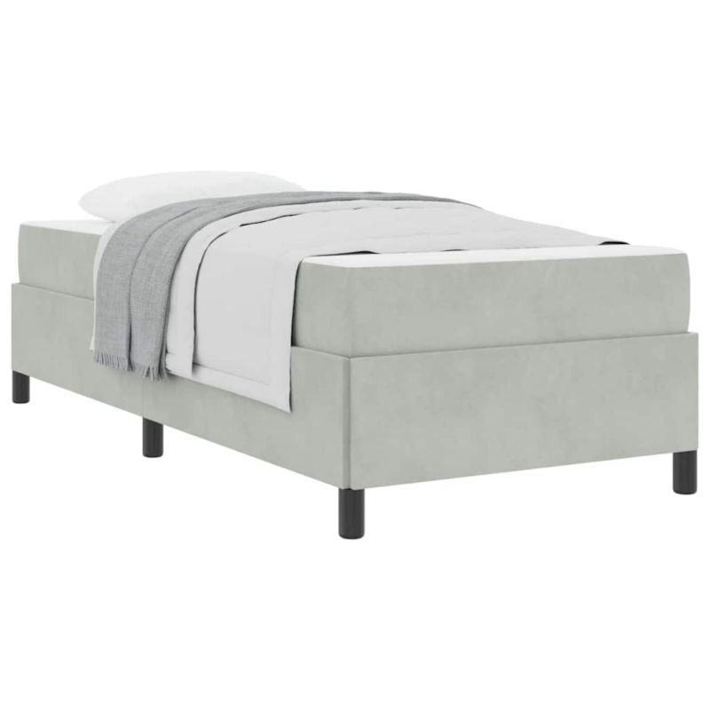 Łóżko z materacem WaszeMeble 80x200 cm Jasnoszary tkanina WM-3399024 1 szt.
