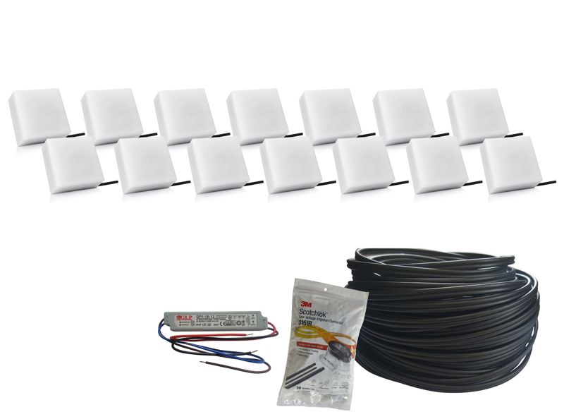 Kostka brukowa Bruklux Świecąca LED 14x14x6 cm Zestaw 14 szt
