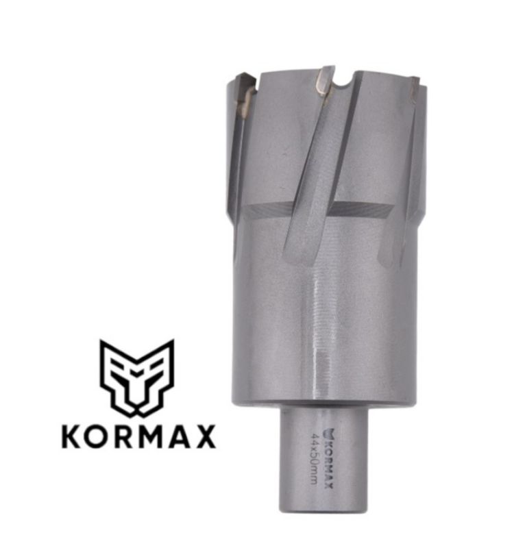 Frez trepanacyjny do metalu z węglika spiekanego Kormax 44x50mm z uchwytem Weldon (TCTAC4450) - 1 szt.