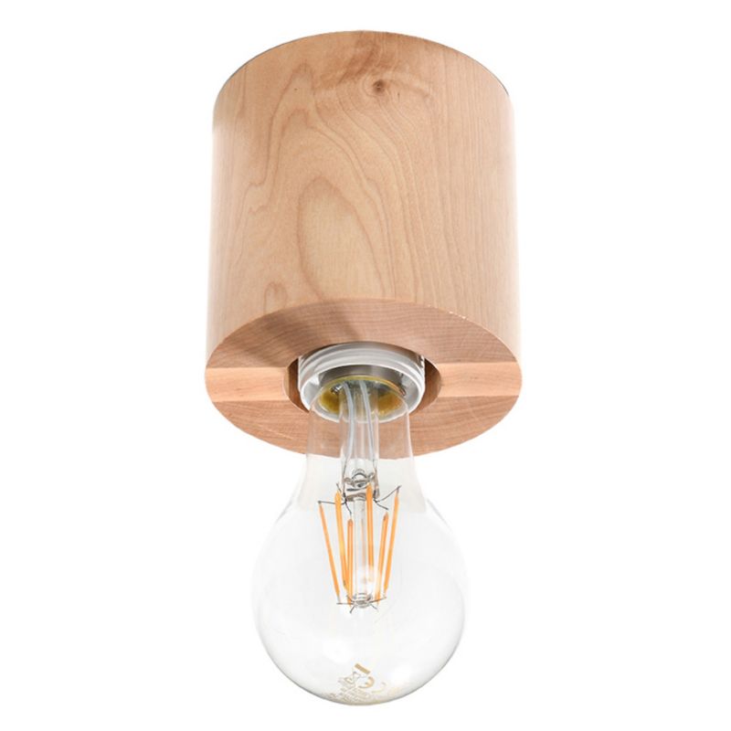 Spot sufitowy Sollux Lighting Salgado jasne drewno 1 x E27 x 60W IP20 wym: 10 x 10 cm - 1 szt.