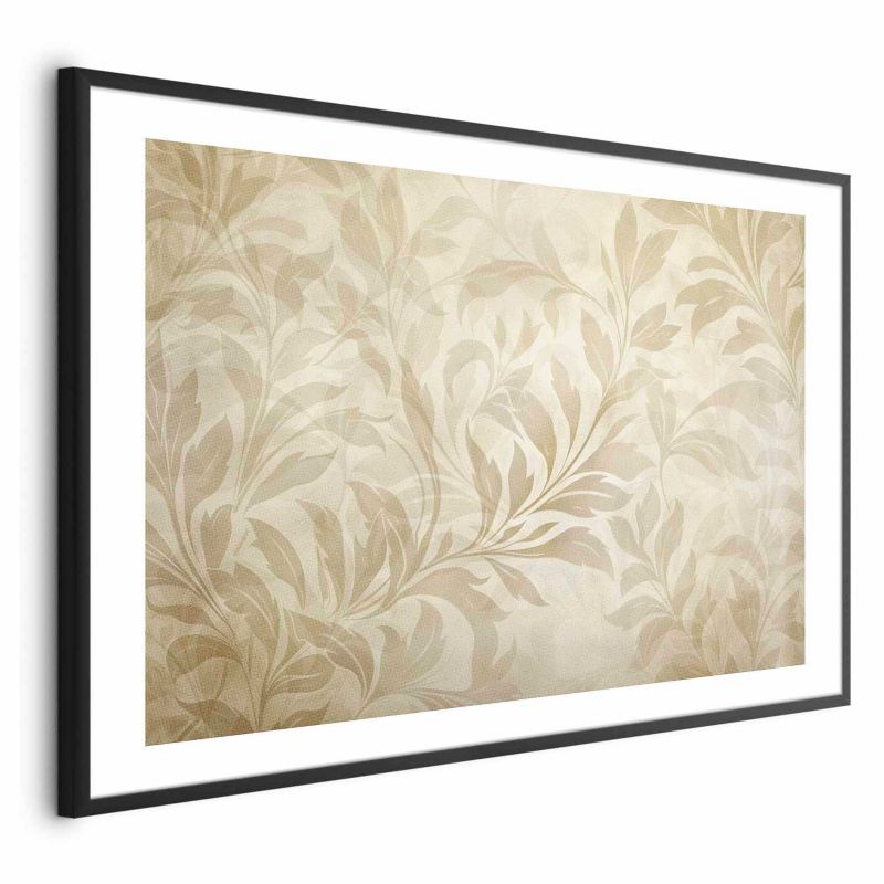 Plakat Artgeist Piaskowe listki 60x40 cm z ramą czarną 1 szt