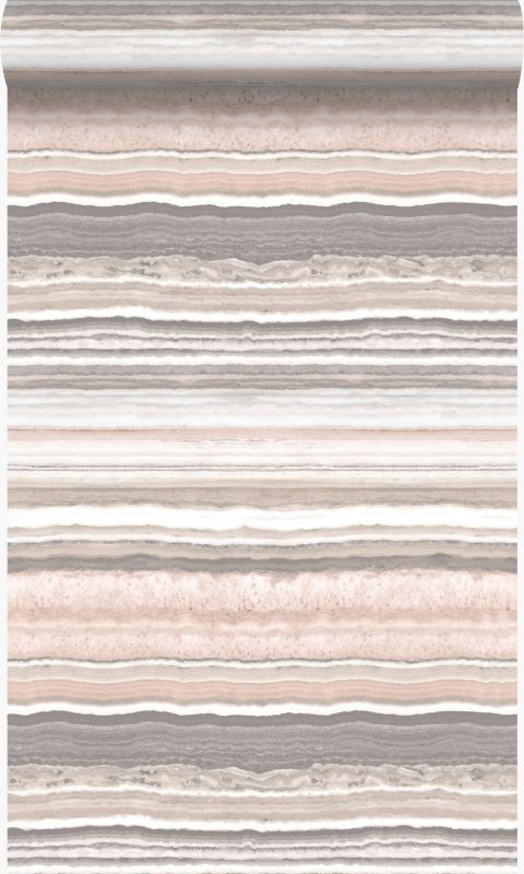 Tapeta Origin Wallcoverings warstwowy kamień marmurowy brzoskwiniowego różuIbeżowym 53 cm x 10.05 m - 1 rol.