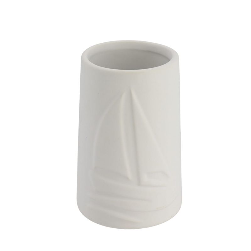Kubek łazienkowy Manureva White TENDANCE biały kamionkowy 400 ml 1 szt.