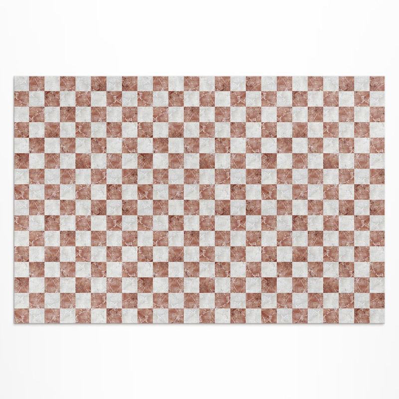 Dywan Winylowy Zewnętrzny Wallfluent 140x210 cm Marmurowa szachownica kamienna mozaika 1 szt.