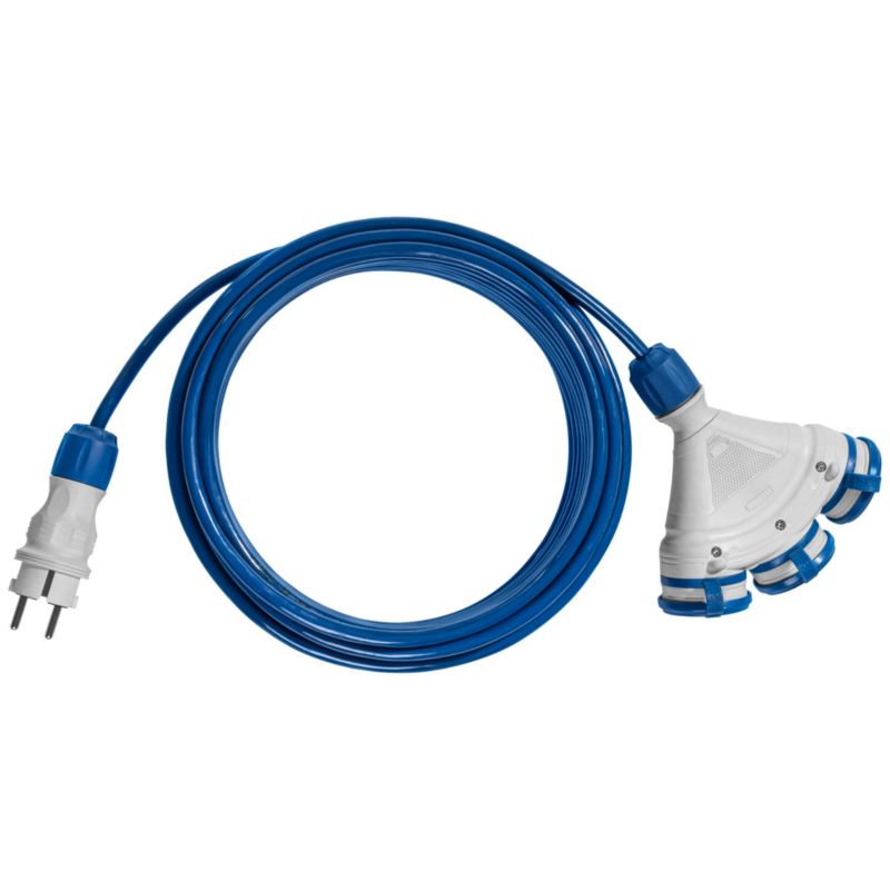 Przedłużacz budowlany KEL X3 30 m 3 gniazda 3 x 1,5 mm² H07BQ-F IP54 poliuretanowy szaro-niebieski 1 szt.