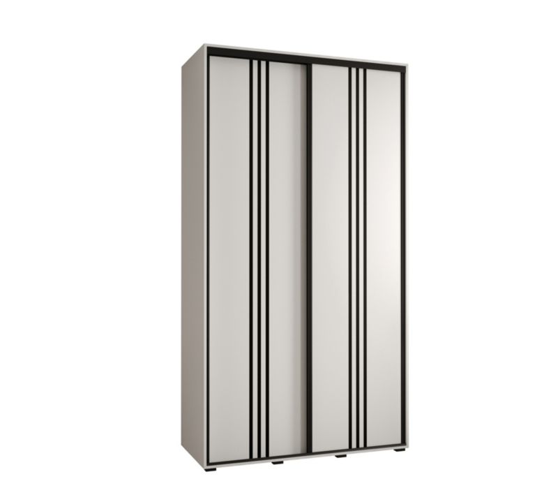 Szafa przesuwna Abiks DAVOS 6 wysoka szer.140cm gł.45cm biały/biały/czarny 1szt.