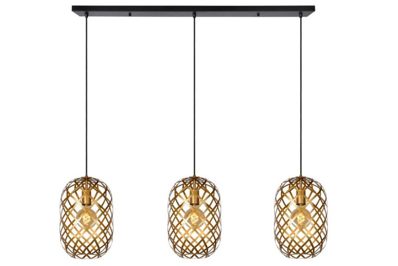 Lampa wisząca Lucide Wolfram 1453 złoto-odcienie złota-czarna industrialna 3xE27 x 60W 1 szt.