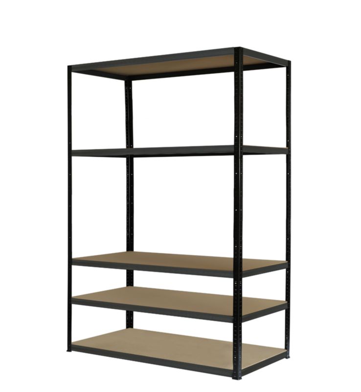 Regał metalowy MODO24 magazynowy stojak czarno-grafitowy helios 180x120x30cm 5 półek po 275 kg 1 szt.