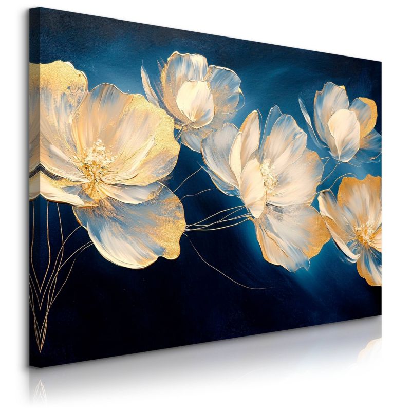 Obraz Muralo Kremowe Kwiaty Styl Glamour Abstrakcja 120x80 cm 1 szt.