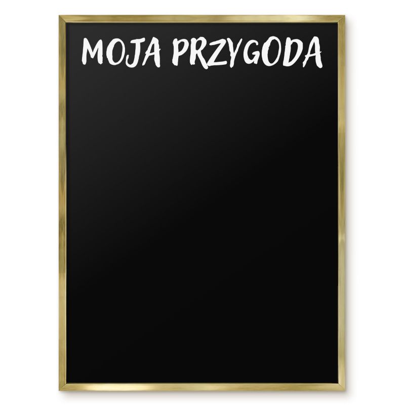 Tablica Magnetyczna Do Notatek Tulup 60x80 cm Moja przygoda 5 - Złota rama Do salonu, sypialni 1 szt.