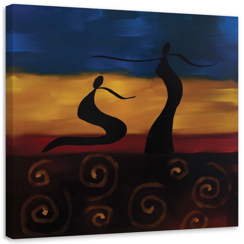 Obraz na płótnie Feeby Dwa hieroglify na kolorowym tle 60x60cm 1szt