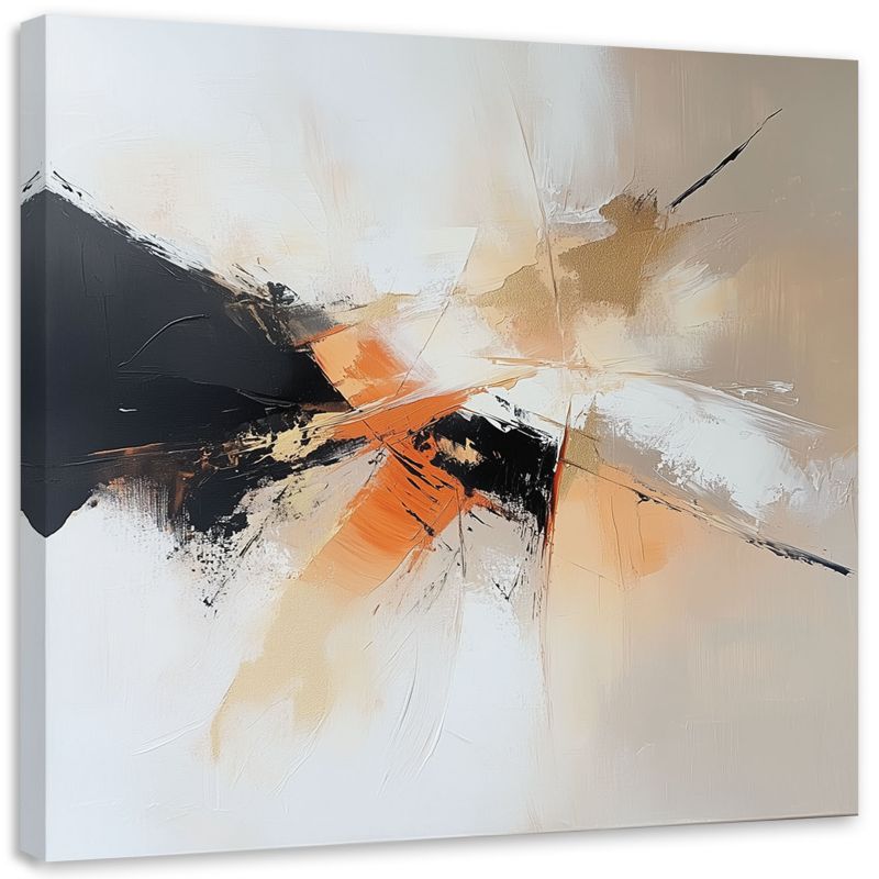 Obraz do salonu sypialni Feeby Abstrakcja beżowo pomarańczowa 60x60cm 1szt