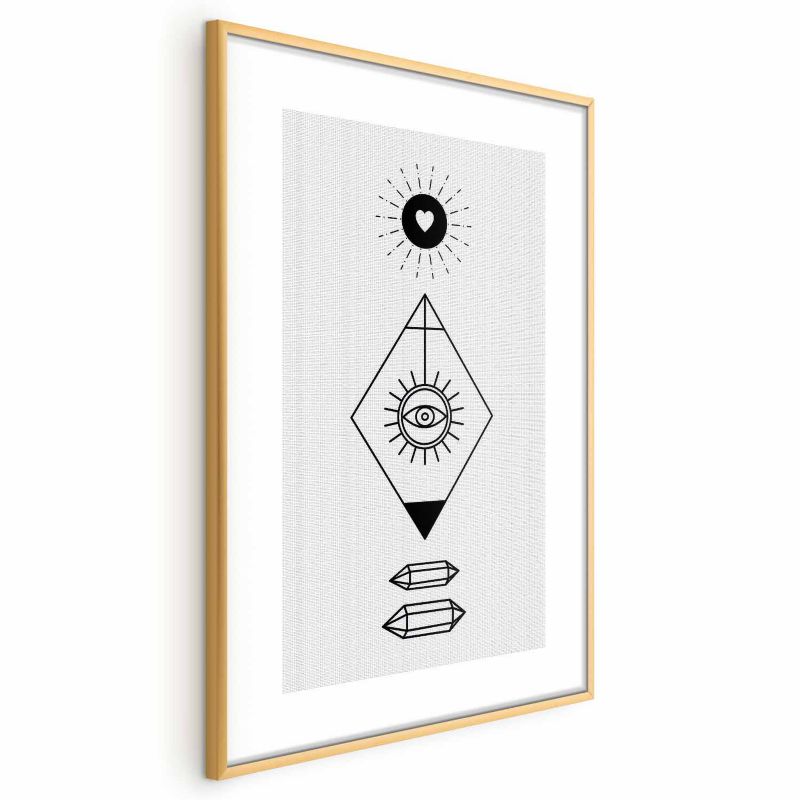 Plakat Artgeist Symbole 21x30 cm z ramą złotą 1 szt