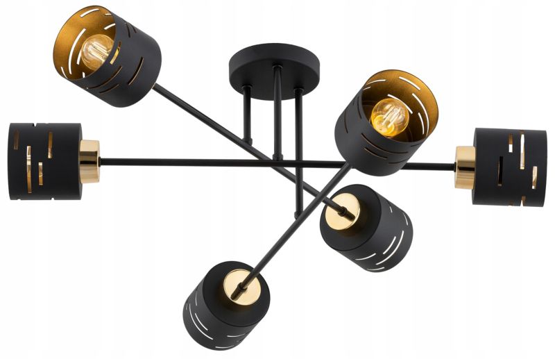 Lampa Sufitowa Elko-Lighting 6-Punktowa X Vox E27 czarny 1 szt