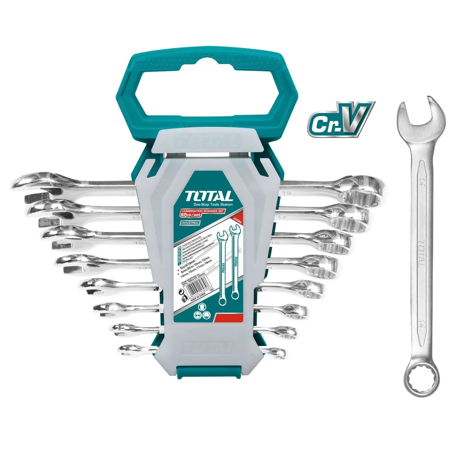 TOTAL Tools Zestaw kluczy płasko oczkowych 6-19 mm - 8 szt.