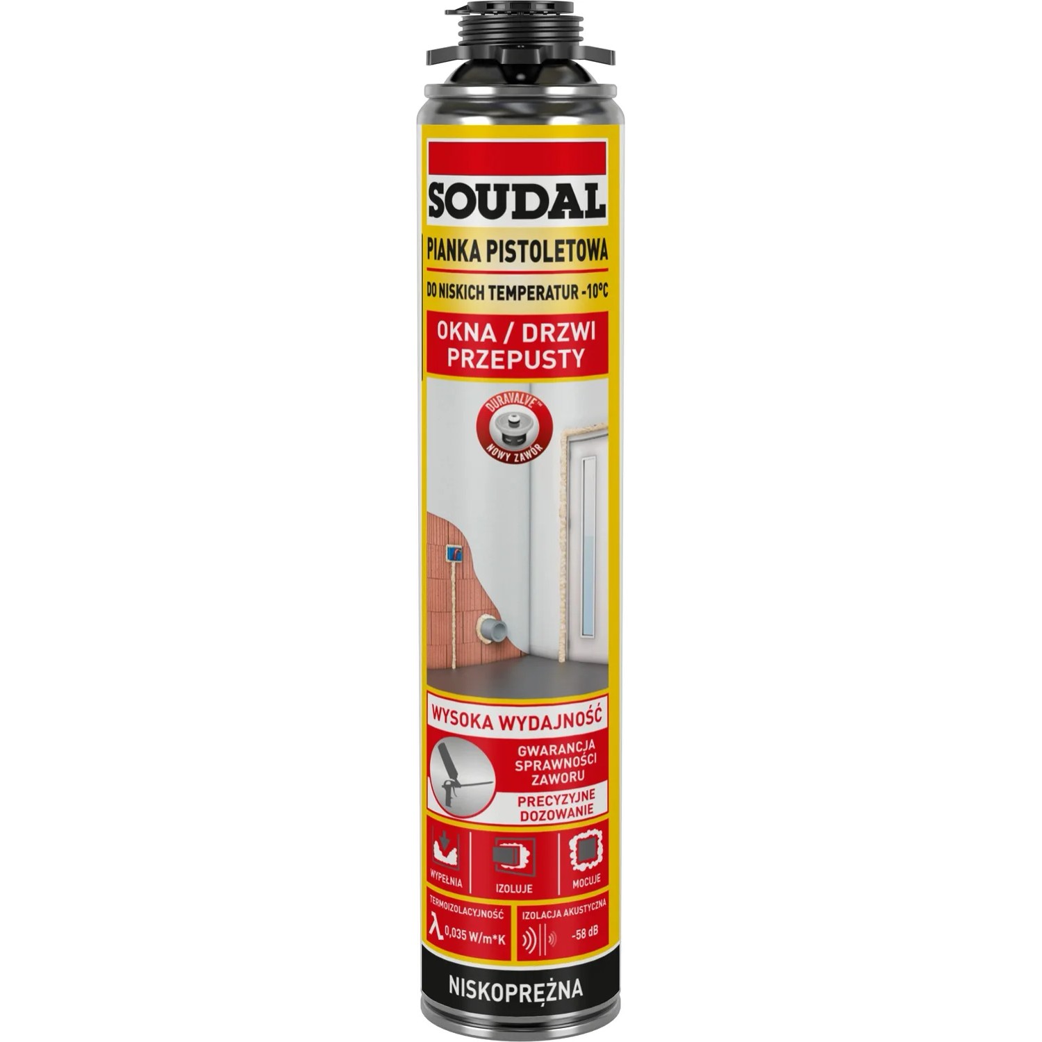 Soudal Pianka montażowa pistoletowa Okna & Drzwi zimowa 750 ml