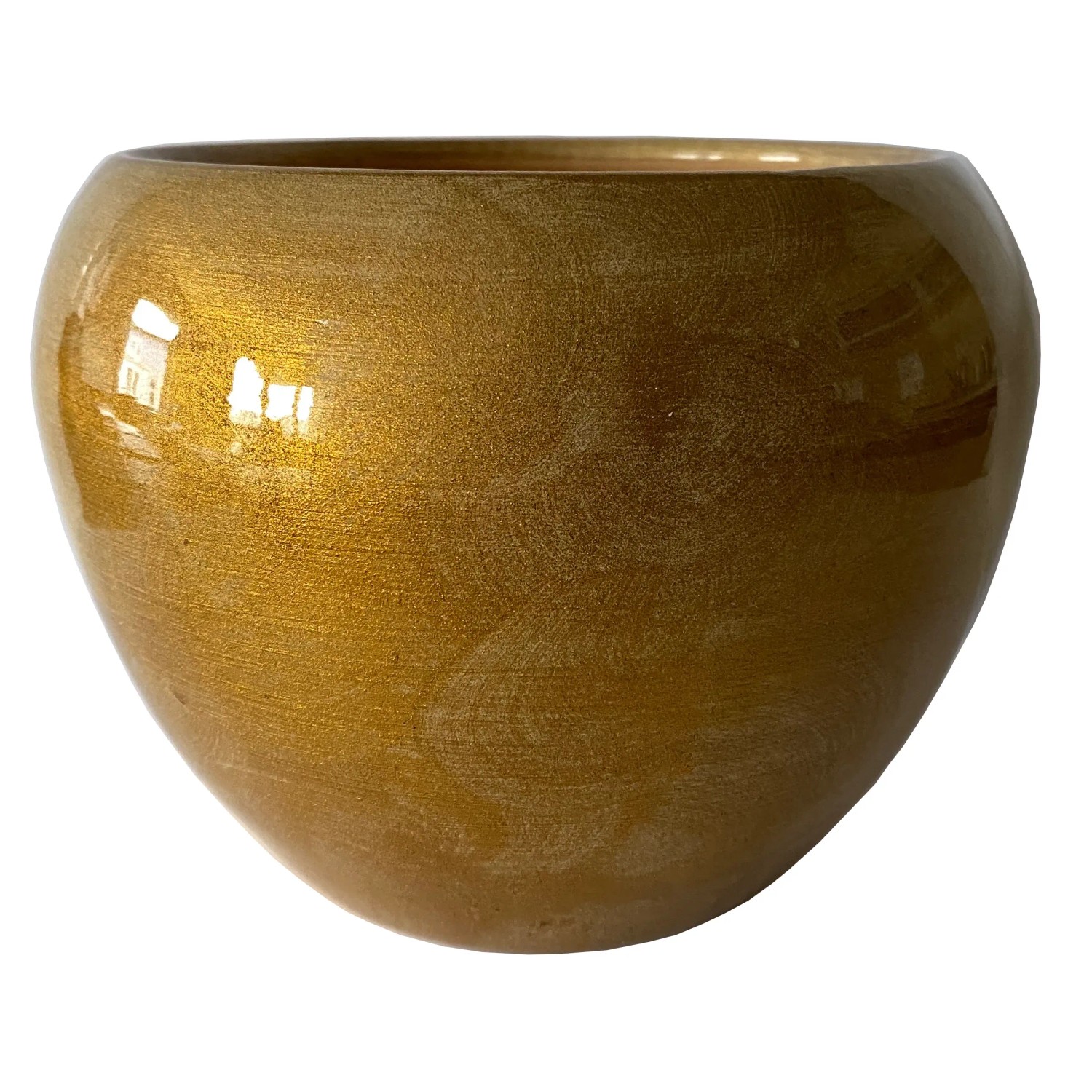 Osłonka ceramiczna Kula golden white - śr. 16 cm