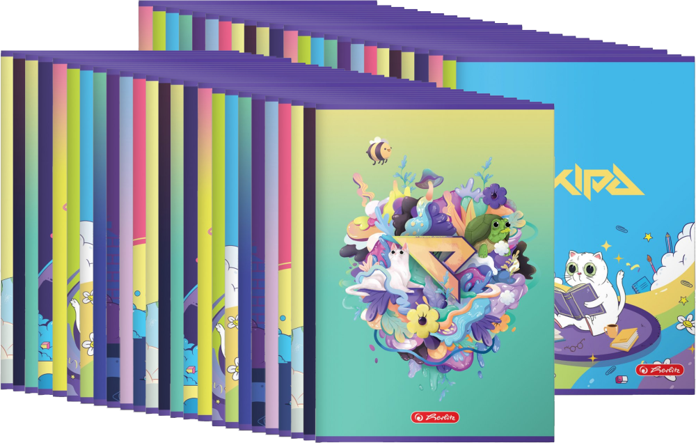 50x Zeszyt w kratkę Ekipa 9581687, A5, 60 kartek, mix wzorów