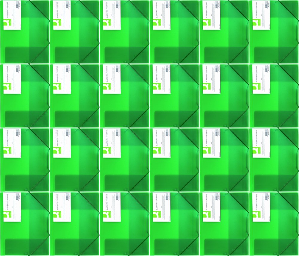 24x Teczka plastikowa z gumką Q-connect, 3-skrzydłowa, A4, transparentny zielony