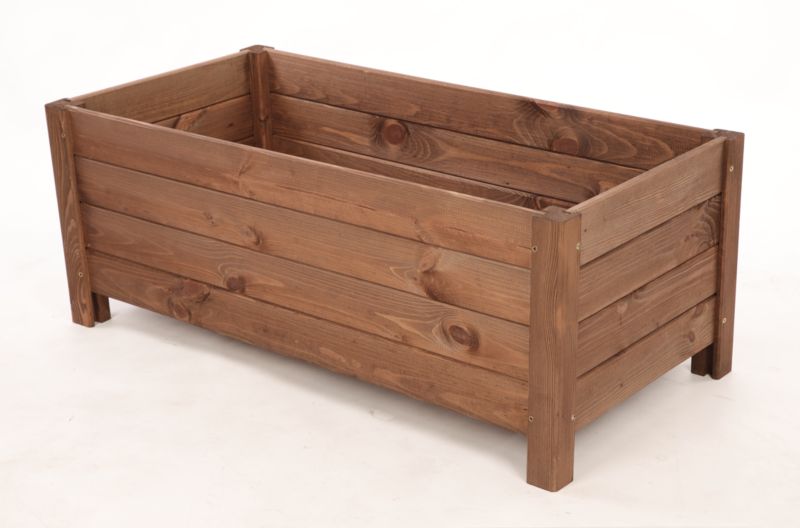 Donica drewniana MODO24 na nogach 31x80x40 cm impregnacja brązowa 1 szt.