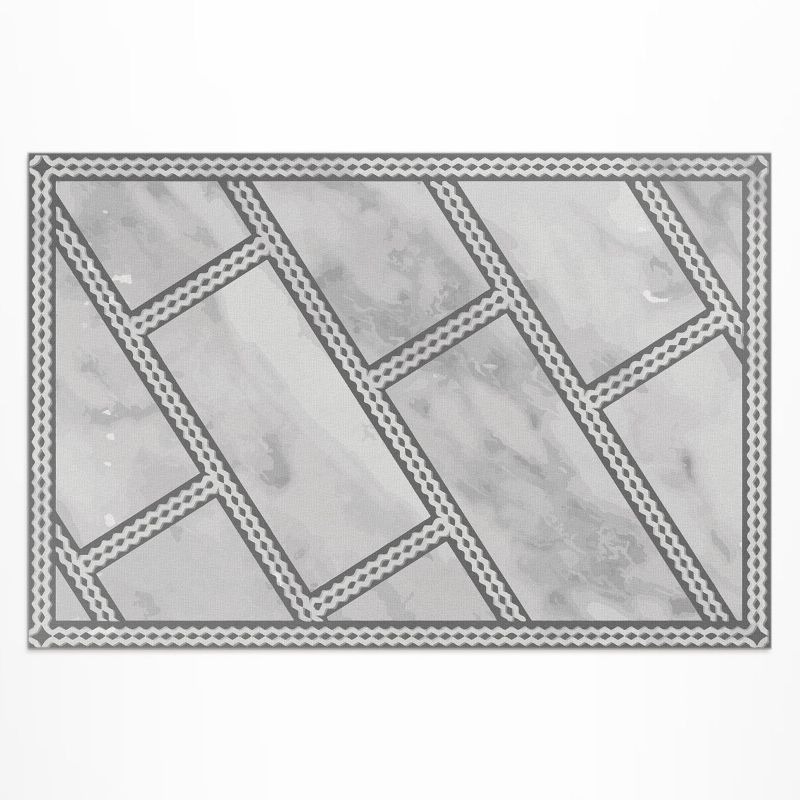 Dywan Winylowy Z Nadrukiem Wallfluent 100x150 cm Ozdobne marmurowe jasne płytki 1 szt.